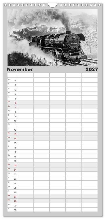 Produktbild: Familienplaner 2027 - Dampfloks in der DDR mit 5 Spalten (Wandkalender, 21 x 45 cm) CALVENDO