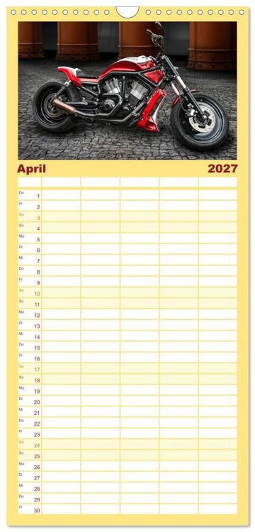 Produktbild: Familienplaner 2027 - Motorrad-Tr&auml;ume &ndash; Chopper und Custombikes mit 5 Spalten (Wandkalender, 21 x 45 cm) CALVENDO
