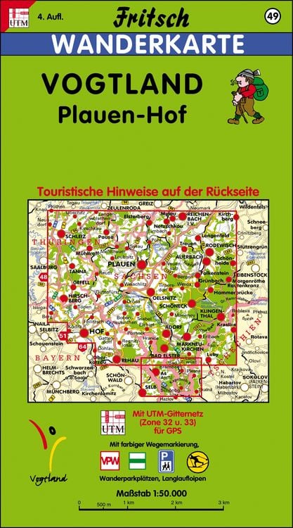 Produktbild: Vogtland 1 : 50 000. Fritsch Wanderkarte