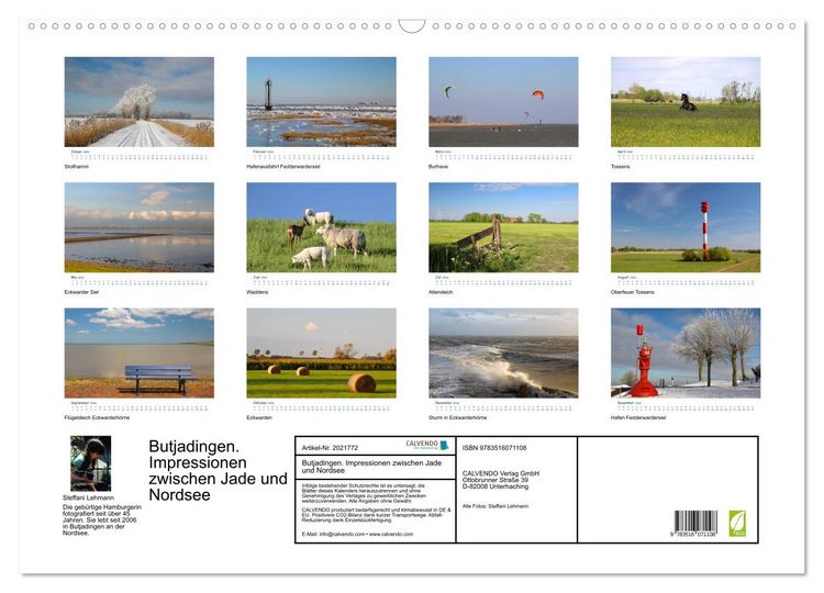 Produktbild: Butjadingen. Impressionen zwischen Jade und Nordsee (Wandkalender 2026 DIN A2 quer), CALVENDO Monatskalender
