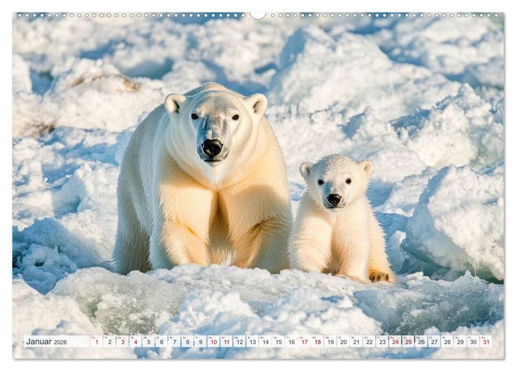 Produktbild: M&uuml;tterherzen im wilden Tierreich (hochwertiger Premium Wandkalender 2026 DIN A2 quer), Kunstdruck in Hochglanz