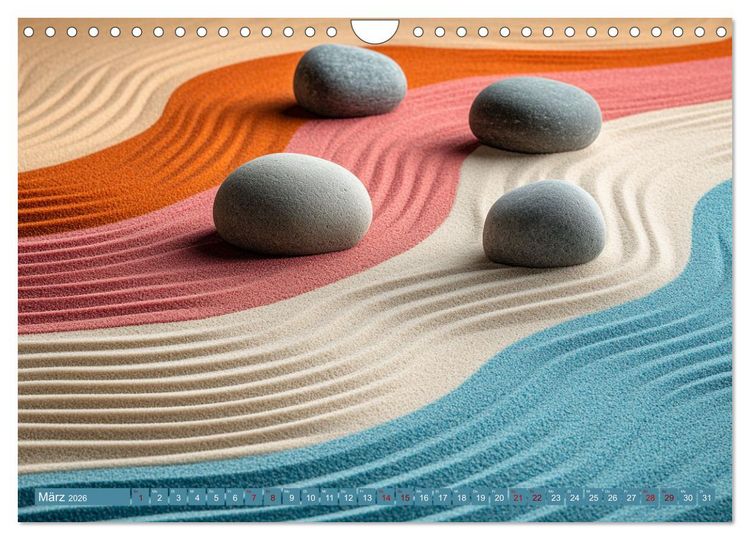 Produktbild: Farbenfrohe Wege zur Stille des Zen (Wandkalender 2026 DIN A4 quer), CALVENDO Monatskalender