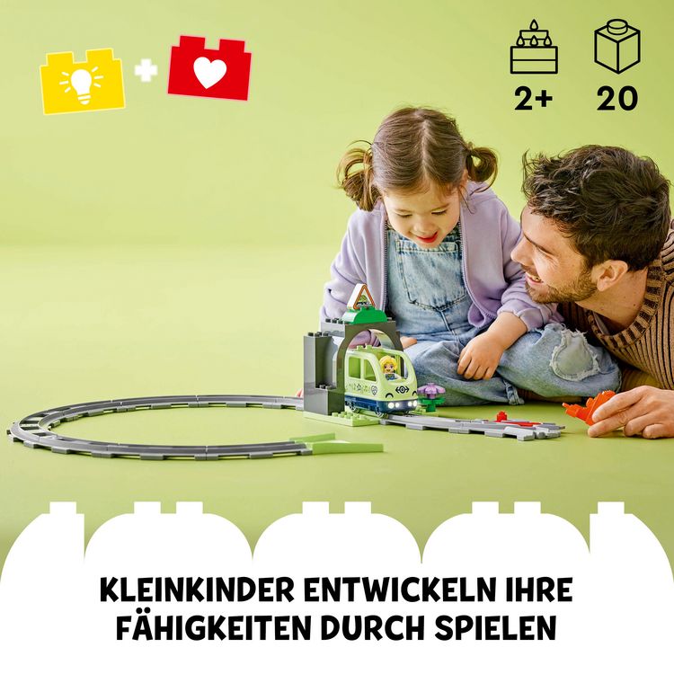 Produktbild: LEGO DUPLO 10425 Town Eisenbahntunnel und Schienen, Montessori Spielzeug