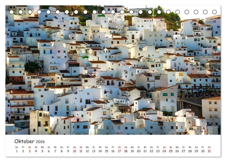Produktbild: Andalusien - Wei&szlig;e D&ouml;rfer und wilde Natur (Tischkalender 2026 DIN A5 quer), CALVENDO Monatskalender
