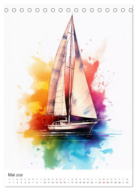 Produktbild: Segeln und Regatta (Tischkalender 2026 DIN A5 hoch), CALVENDO Monatskalender