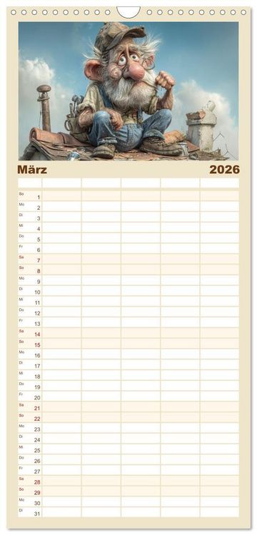 Produktbild: Familienplaner 2026 - Arbeiten bis der Rollator funkt! mit 5 Spalten (Wandkalender, 21 x 45 cm) CALVENDO