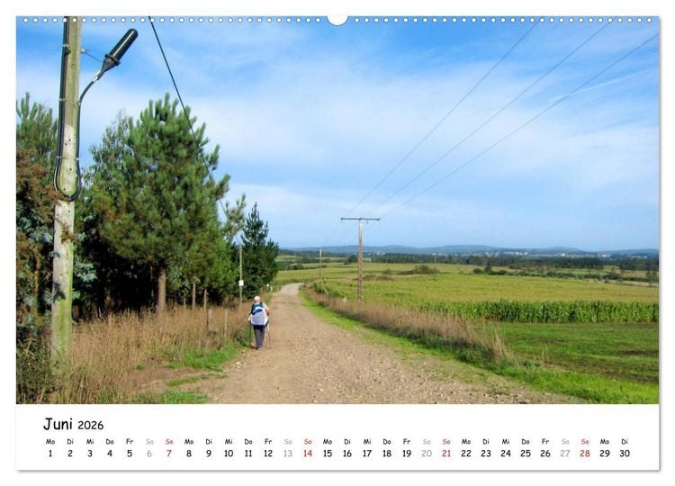 Produktbild: Jakobsweg - Camino Finisterre (hochwertiger Premium Wandkalender 2026 DIN A2 quer), Kunstdruck in Hochglanz