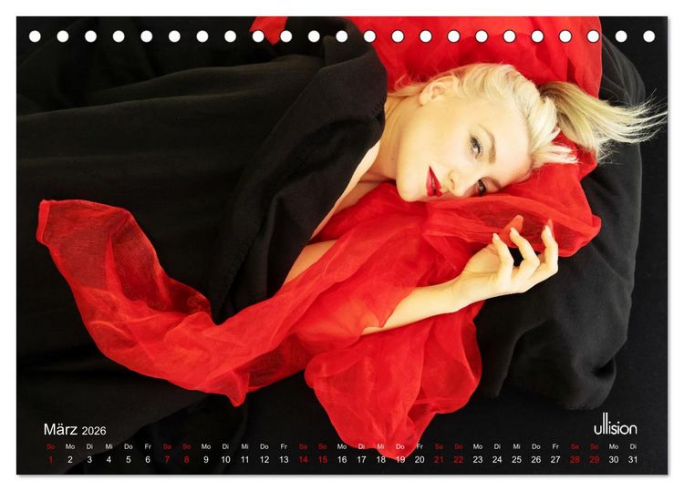 Produktbild: PIPPA CRASH &ndash; schwarz zu rot (Tischkalender 2026 DIN A5 quer), CALVENDO Monatskalender