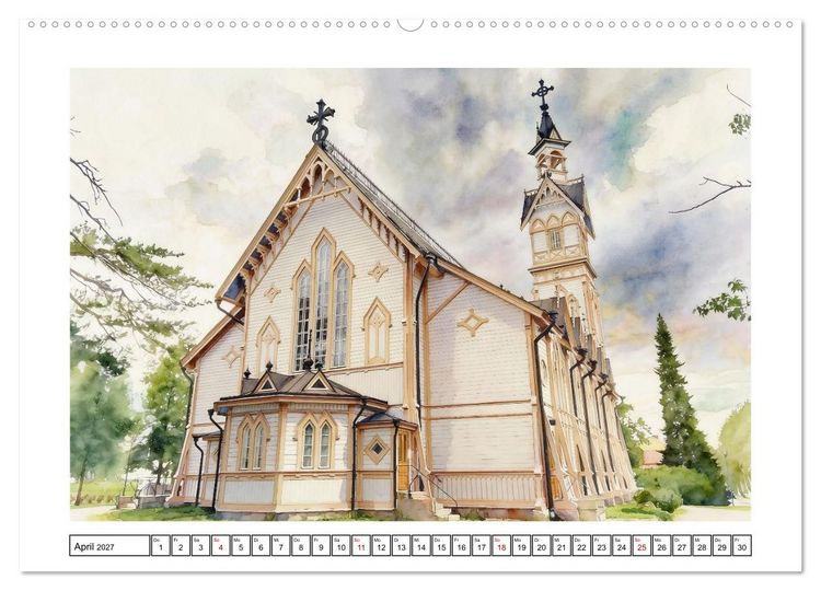 Produktbild: Finnland - Naturparadies (hochwertiger Premium Wandkalender 2027 DIN A2 quer), Kunstdruck in Hochglanz