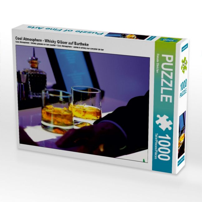 Produktbild: CALVENDO Puzzle Cool Atmosphere - Whisky Gl&auml;ser auf Bartheke | 1000 Teile Lege-Gr&ouml;&szlig;e 64x48cm Foto-Puzzle f&uuml;r gl&uuml;ckliche Stunden