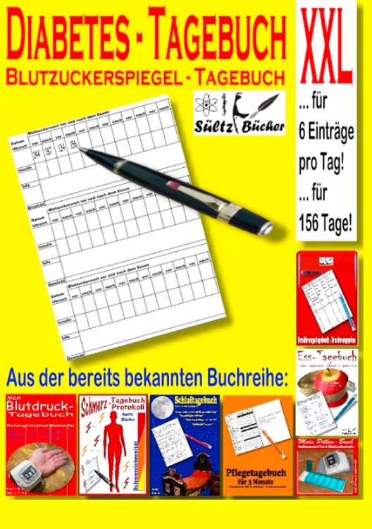 Produktbild: Diabetes Tagebuch - Blutzuckerspiegel Tagebuch XXL