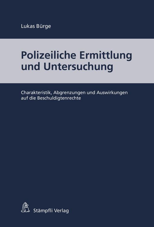 Produktbild: Polizeiliche Ermittlung und Untersuchung