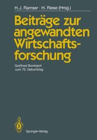 Produktbild: Beitr&auml;ge zur angewandten Wirtschaftsforschung