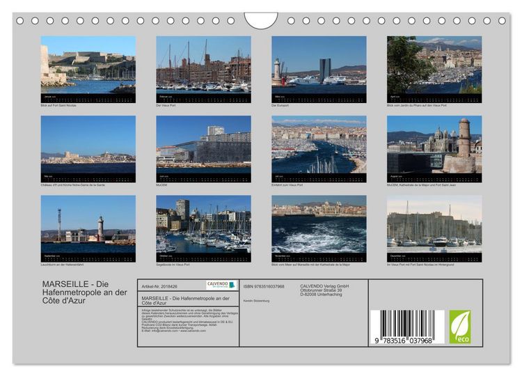 Produktbild: MARSEILLE - Die Hafenmetropole an der C&ocirc;te d'Azur (Wandkalender 2026 DIN A4 quer), CALVENDO Monatskalender