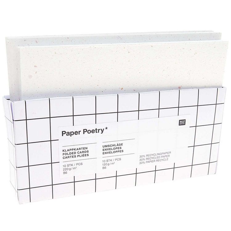Produktbild: Kartenset B6, Recyclingpapier offwhite, MIX