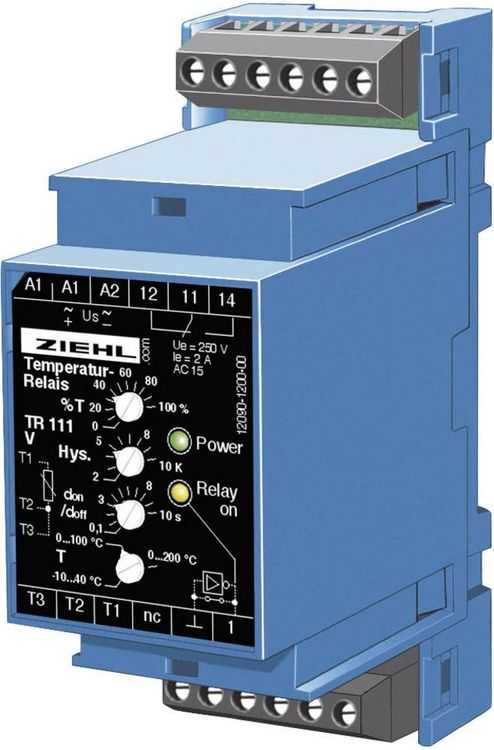 Produktbild: Ziehl TR 111 Temperaturregler Pt100 -10 bis +200&deg;C Relais 5A (L x B x H) 58 x 35 x 90mm