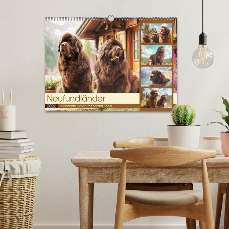 Produktbild: Neufundl&auml;nder. Imposante Riesen mit sanfter Seele (Wandkalender 2026 DIN A3 quer), CALVENDO Monatskalender