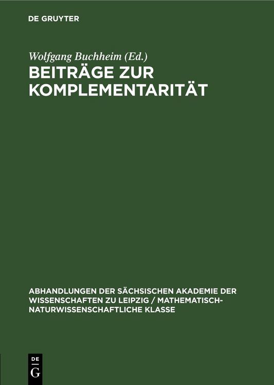 Produktbild: Beitr&auml;ge zur Komplementarit&auml;t