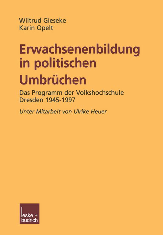 Produktbild: Erwachsenenbildung in politischen Umbr&uuml;chen