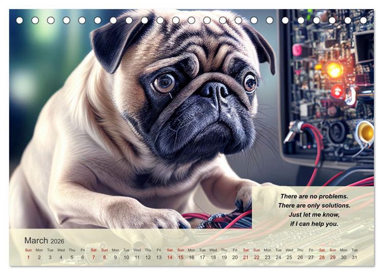 Produktbild: Great fun for pug lovers (Desk Calendar 2026 DIN A5 landscape), CALVENDO 12 Month DeskCalendar