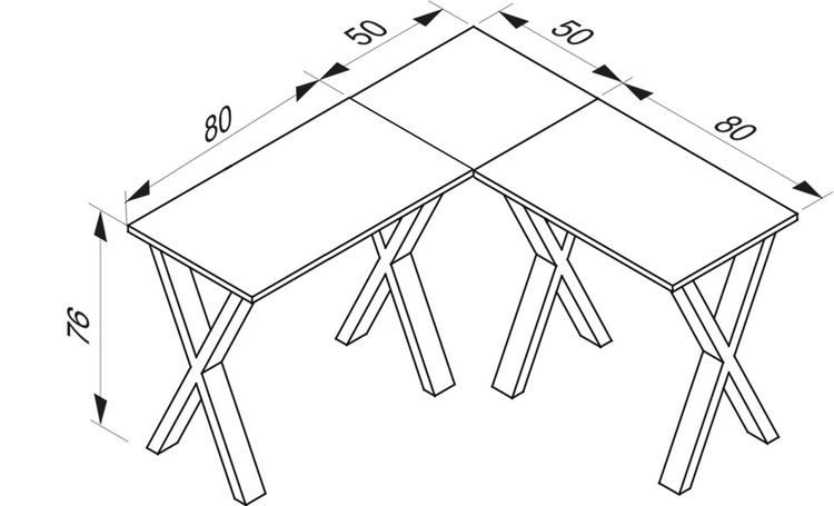 Produktbild: X Schreibtisch Eckschreibtisch L Form 130x130x50