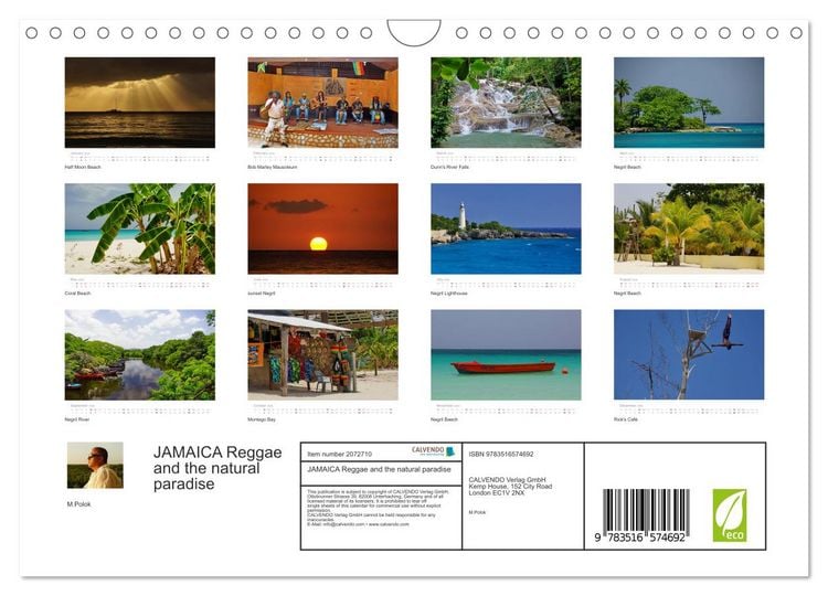 Produktbild: JAMAICA Reggae and the natural paradise (Wall Calendar 2026 DIN A4 landscape), CALVENDO 12 Month Wall Calendar