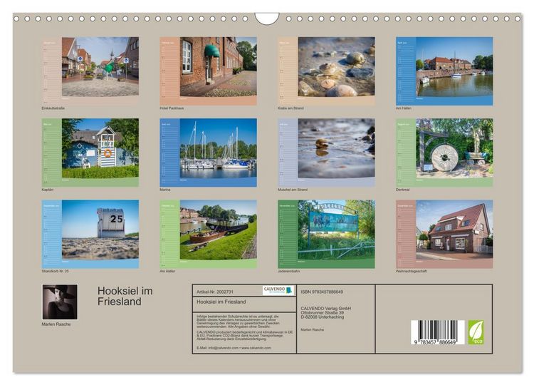 Produktbild: Hooksiel im Friesland (Wandkalender 2026 DIN A3 quer), CALVENDO Monatskalender