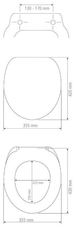 Produktbild: WC-Sitz Mod. Luri, wei&szlig;, Thermoplast, 35.5x43 cm, mit Easy-Close Absenkautomatik