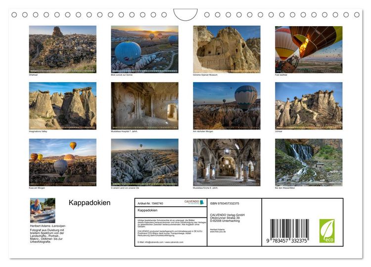 Produktbild: Kappadokien (Wandkalender 2026 DIN A4 quer), CALVENDO Monatskalender