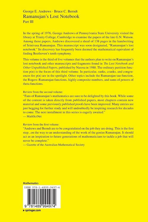 Produktbild: Ramanujan's Lost Notebook