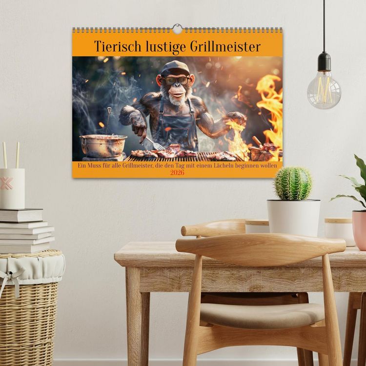 Produktbild: Tierisch lustige Grillmeister (Wandkalender 2026 DIN A3 quer), CALVENDO Monatskalender