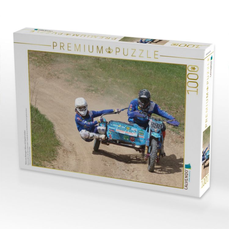 Produktbild: CALVENDO Puzzle Motocross Beiwagen-Fahrer mit Copilot in Action | 1000 Teile Lege-Gr&ouml;&szlig;e 64x48cm Foto-Puzzle f&uuml;r gl&uuml;ckliche Stunden