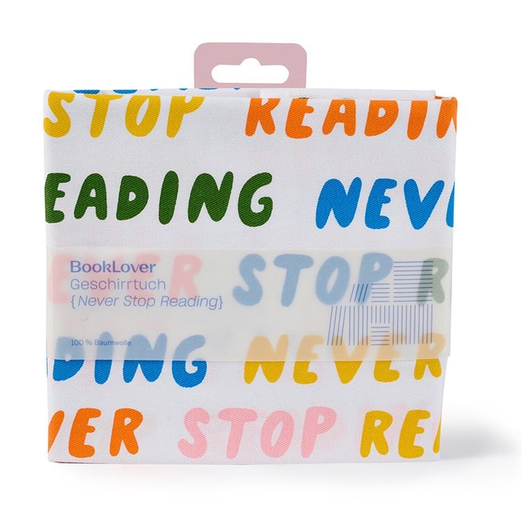 Geschirrtuch 'Never stop reading'