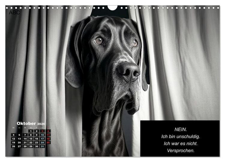 Produktbild: Der humoristische Dogge Kalender (Wandkalender 2026 DIN A3 quer), CALVENDO Monatskalender