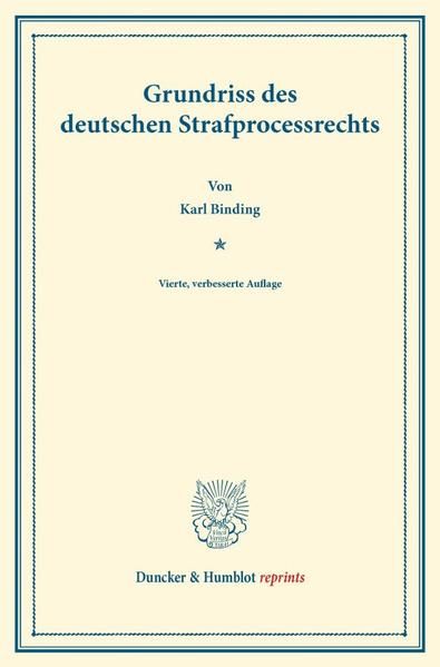 Produktbild: Grundriss des deutschen Strafprocessrechts.