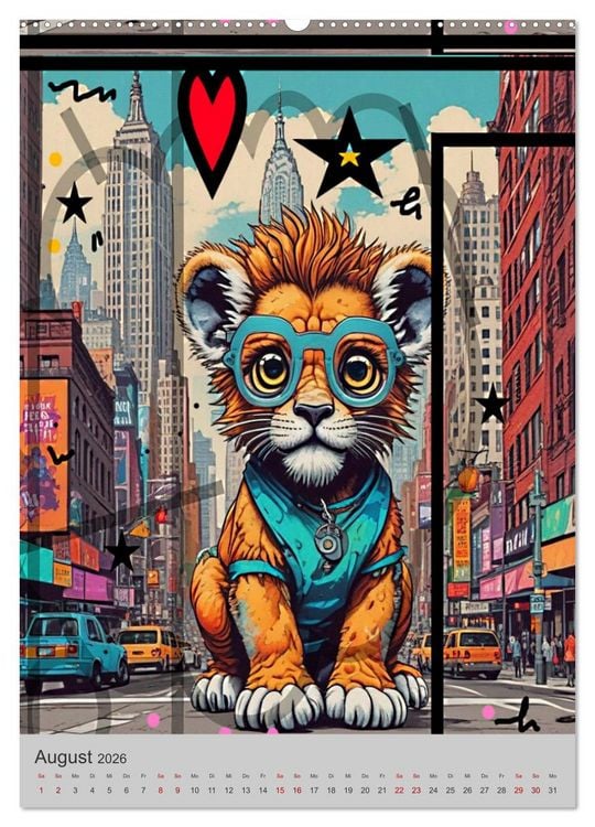 Produktbild: Coole Tiere der Pop Art (Wandkalender 2026 DIN A2 hoch), CALVENDO Monatskalender