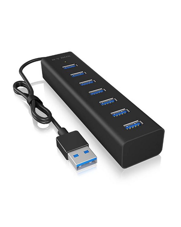 Produktbild: ICY BOX IB-HUB1700-U3 USB-Hub 7 Port USB-A USB 3.0 5 GBit/s Schwarz IB-HUB1700-U3