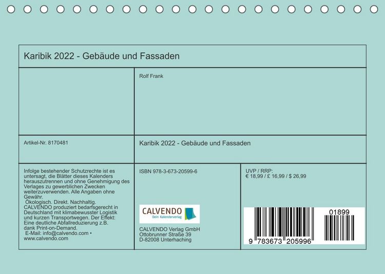 Produktbild: Karibik 2022 - Geb&auml;ude und Fassaden (Tischkalender 2022 DIN A5 quer)