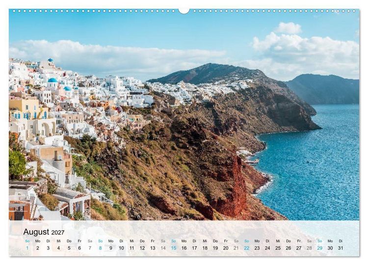 Produktbild: Oia Santorini - Bilderbuch-Dorf von Griechenland (hochwertiger Premium Wandkalender 2027 DIN A2 quer), Kunstdruck in Hochglanz