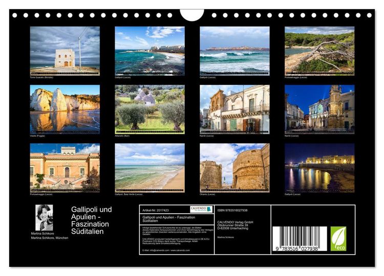 Produktbild: Gallipoli und Apulien - Faszination S&uuml;ditalien (Wandkalender 2026 DIN A4 quer), CALVENDO Monatskalender
