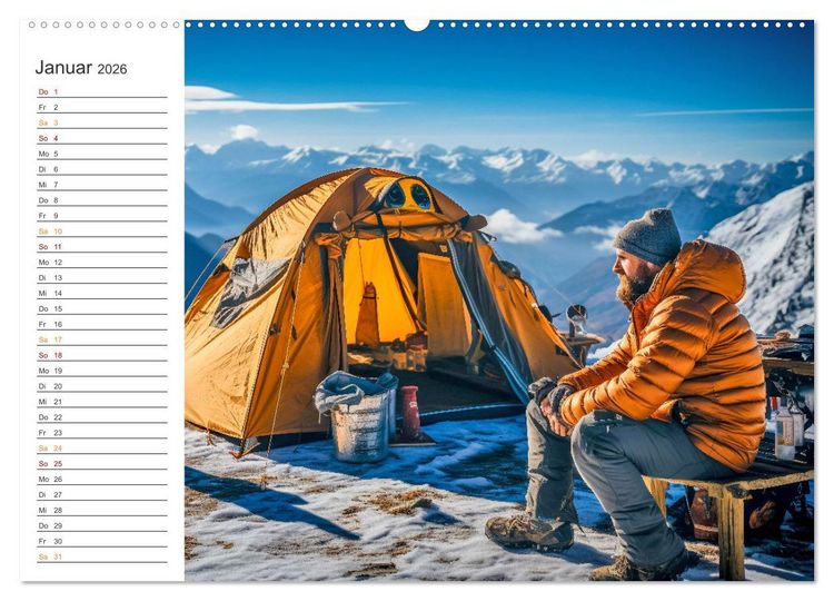 Produktbild: Camping mit dem Zelt (hochwertiger Premium Wandkalender 2026 DIN A2 quer), Kunstdruck in Hochglanz