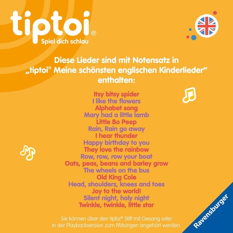Produktbild: tiptoi&reg; Liederb&uuml;cher - Meine sch&ouml;nsten englischen Kinderlieder