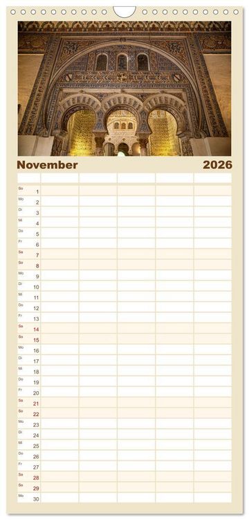 Produktbild: Familienplaner 2026 - Sevilla - Unterwegs in Spanien mit 5 Spalten (Wandkalender, 21 x 45 cm) CALVENDO