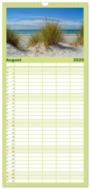 Produktbild: Familienplaner 2026 - OSTSEEGL&Uuml;CK - Gl&uuml;cksmomente auf dem Dar&szlig; mit 5 Spalten (Wandkalender, 21 x 45 cm) CALVENDO