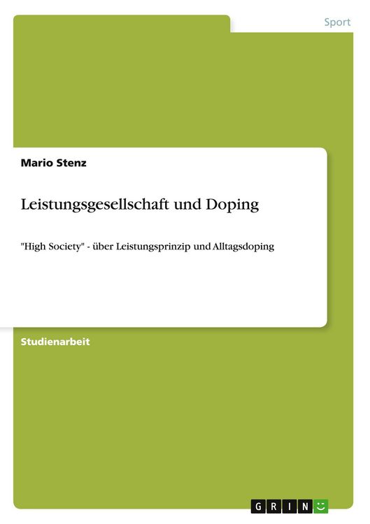 Produktbild: Leistungsgesellschaft und Doping