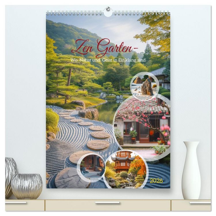 Produktbild: Zen Garten - Wo Natur und Geist in Einklang sind (hochwertiger Premium Wandkalender 2026 DIN A2 hoch), Kunstdruck in Hochglanz