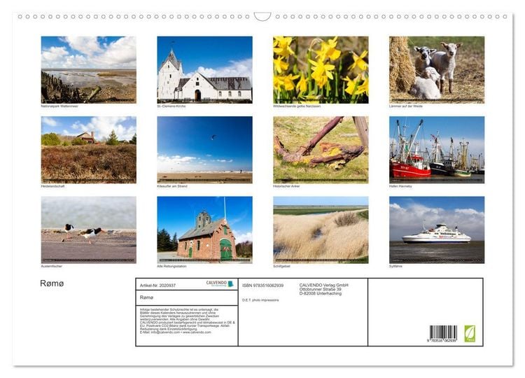 Produktbild: R&oslash;m&oslash; (Wandkalender 2026 DIN A2 quer), CALVENDO Monatskalender
