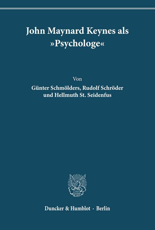 Produktbild: John Maynard Keynes als "Psychologe'.