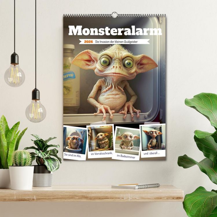 Produktbild: Monsteralarm. Die Invasion der kleinen Qu&auml;lgeister (Wandkalender 2026 DIN A2 hoch), CALVENDO Monatskalender