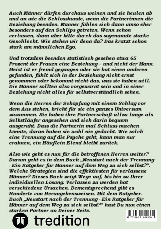 Produktbild: Neustart nach der Trennung - Ein Ratgeber f&uuml;r M&auml;nner auf dem Weg zu sich selbst